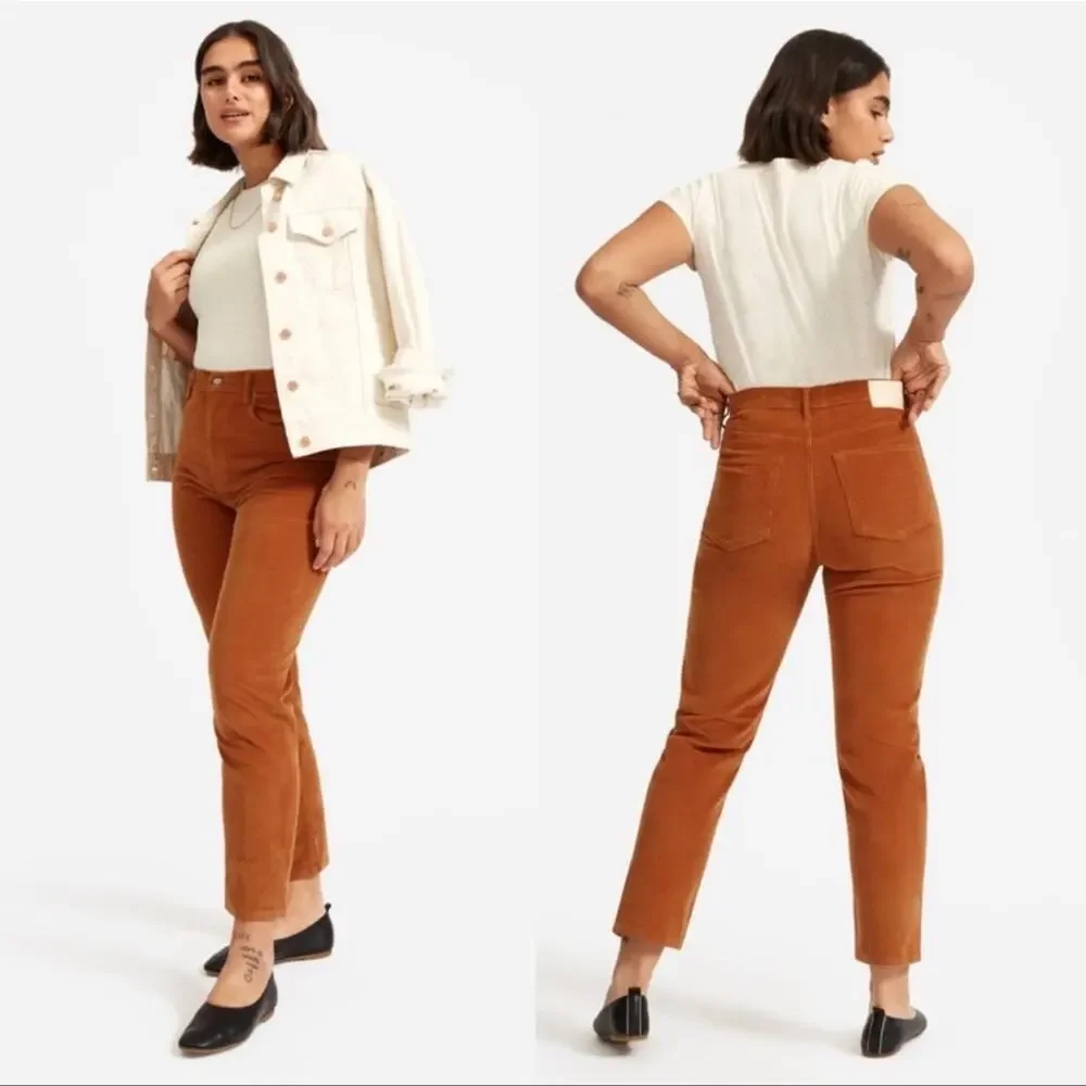 Everlane Baby Cord Cheeky Pants Straight Leg Golden Brown Size 25